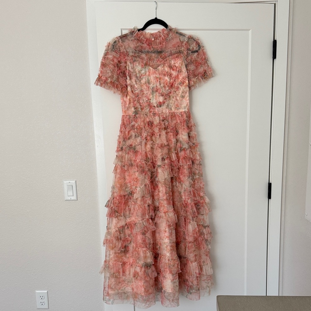 Elegant Pink Ruffled Dress